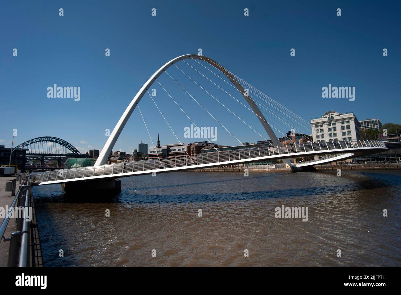 The Millennium Bridge, Newcastle Gateshead quayside Stock Photo