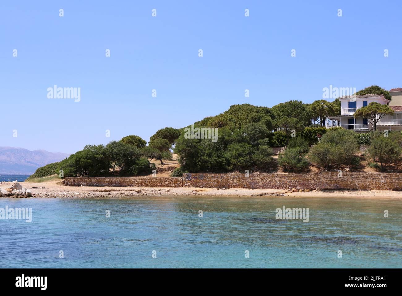 House with Beautiful Aegean Sea View in Cesme,Izmir,Turkey Stock Photo ...
