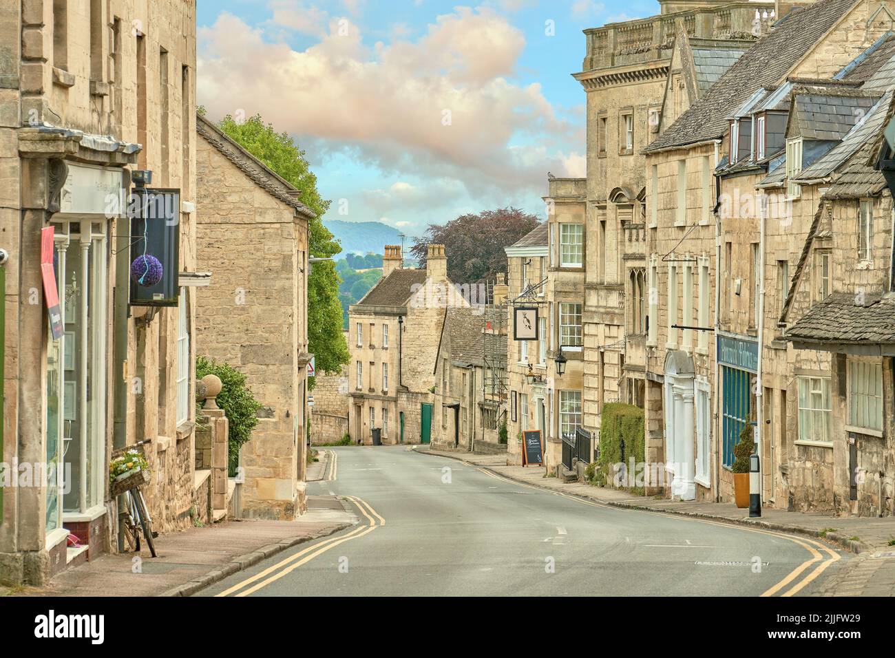 Painswick High Street The Cotswolds Stock Photo