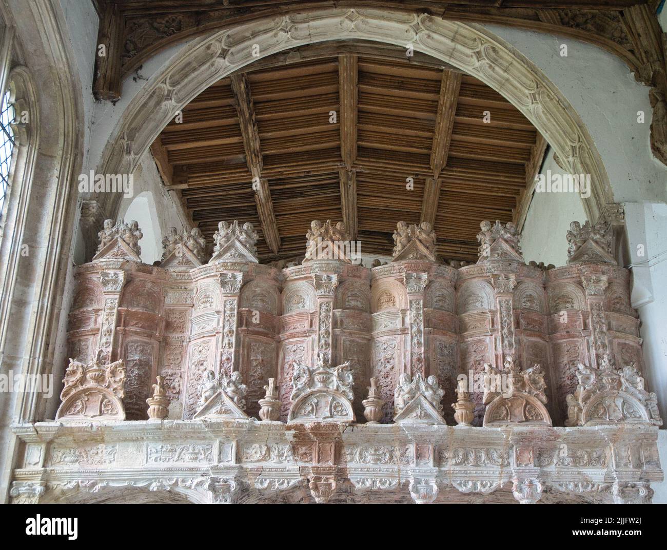 Upper part of Terracotta tomb of Lady Margaret Bedingfield in the