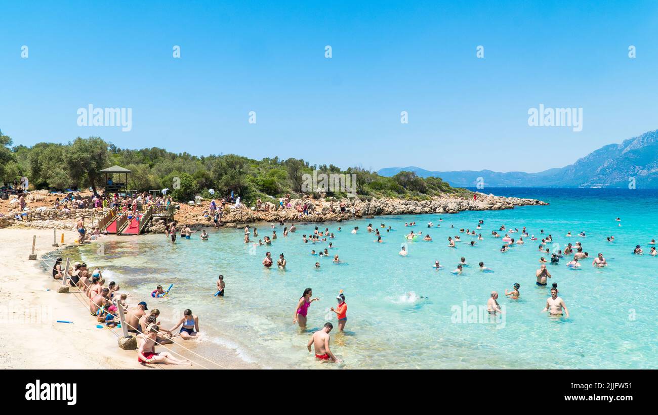 Sedir island, Marmaris, Mugla, Turkey July 26,2022 Sedir island or