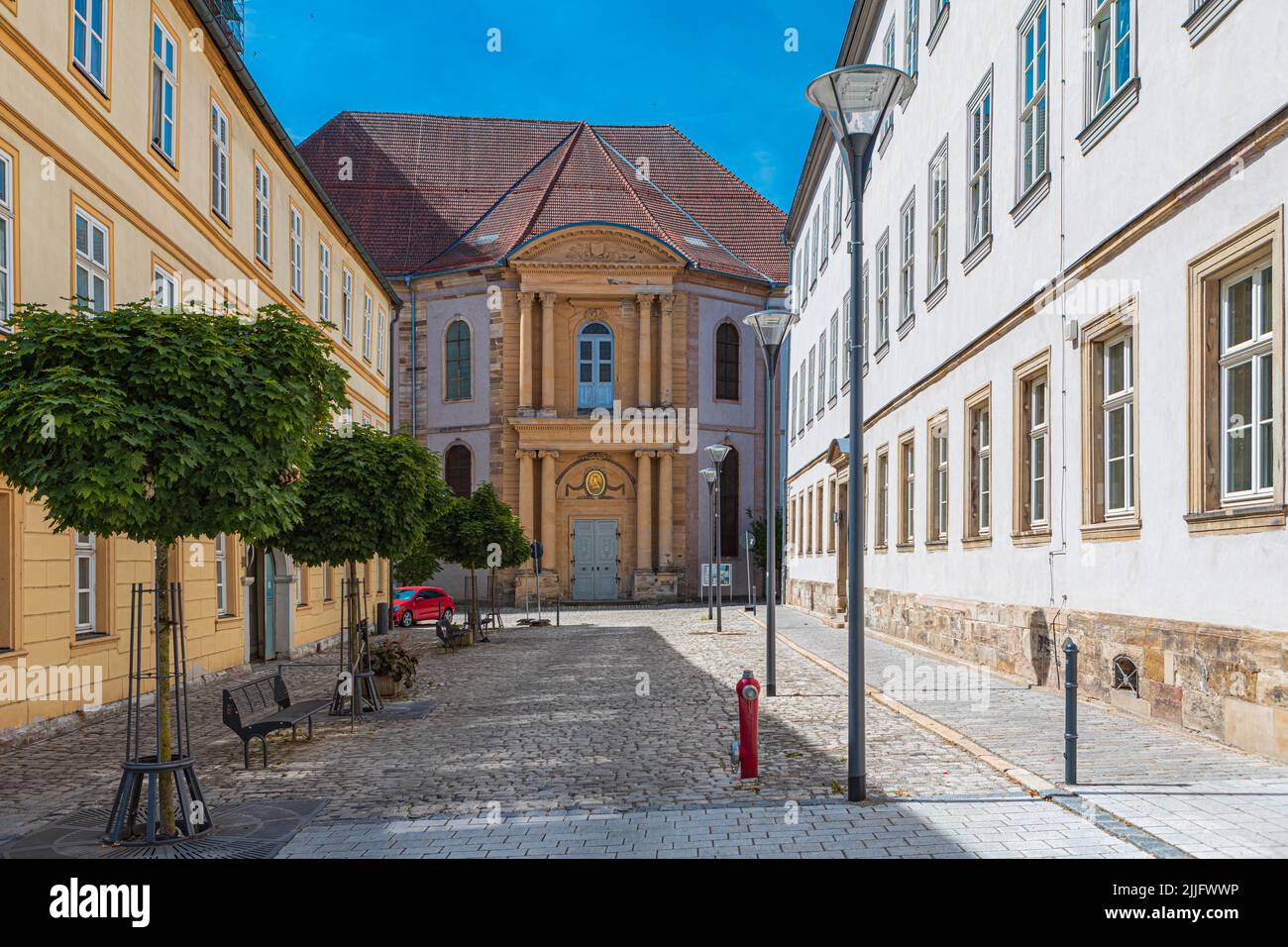 HILDBURGHAUSEN, THURINGIA, GERMANY - CIRCA JULY, 2022: The Christuskirche of Hildburghausen town, Germany. Stock Photo