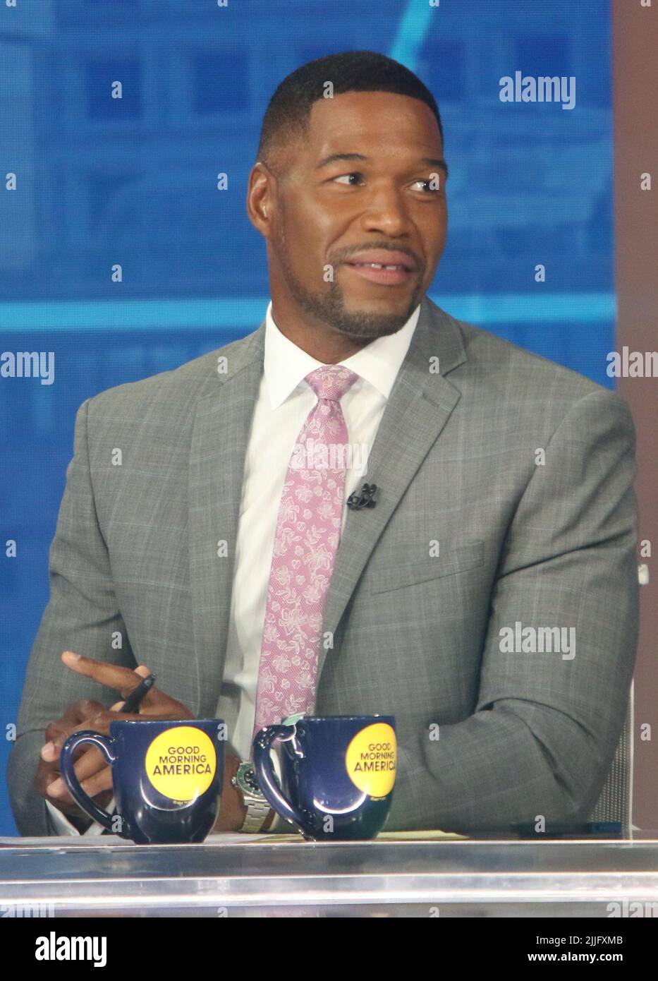 July 25, 2022 Michael Strahan on the set of Good Morning America in New York July 25, 2022