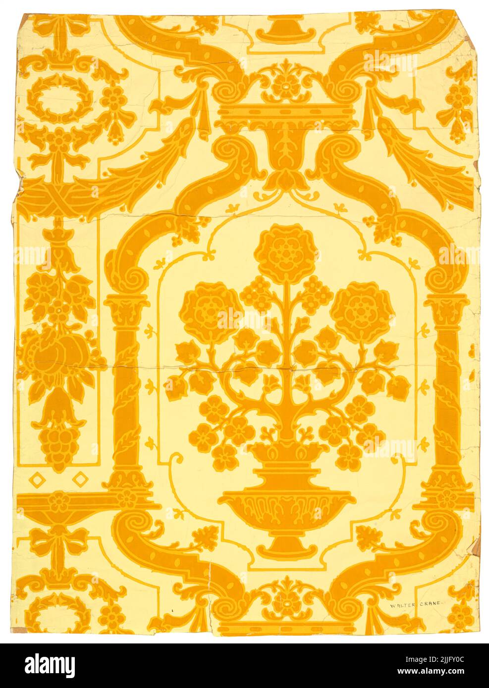 Walter Crane, untitled wallpaper pattern, 1875-1900 Stock Photo