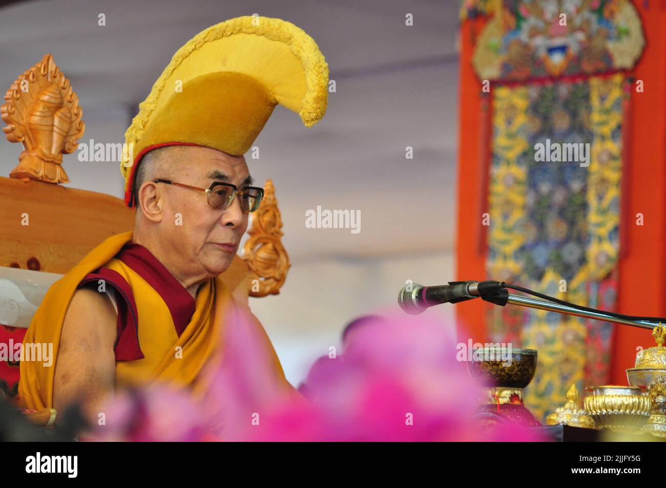 the 14th Dalai Lama of Tibet Stock Photo