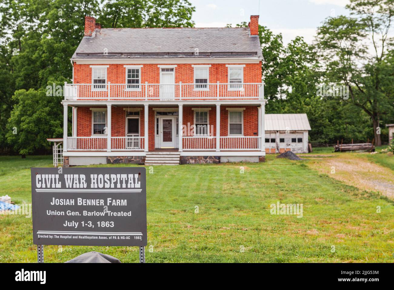 Gettysburg, PA, USA - June 2, 2012: The Josiah Benner Farm was used as a field hospital during the Battle of Gettysburg. Stock Photo