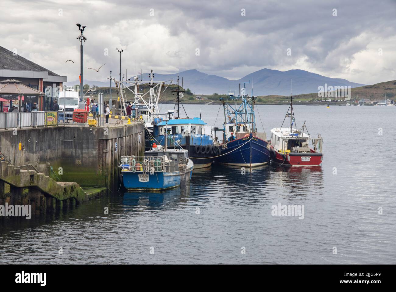 oban has a sheltered harbour in the firth of lorn on the west coast of scotland Stock Photo