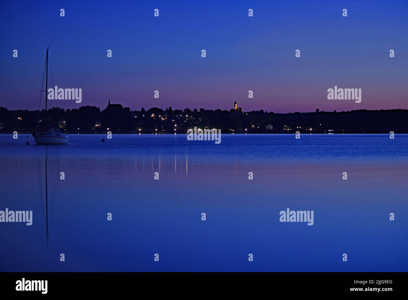 lake after sunset (Ammersee) Stock Photo