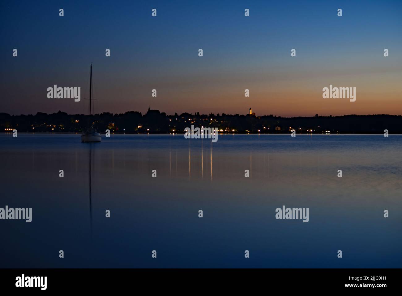 lake after sunset (Ammersee) Stock Photo