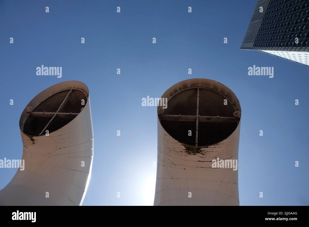 Ventilation ducts for the metro, Rotterdam, Netherlands, Stock Photo