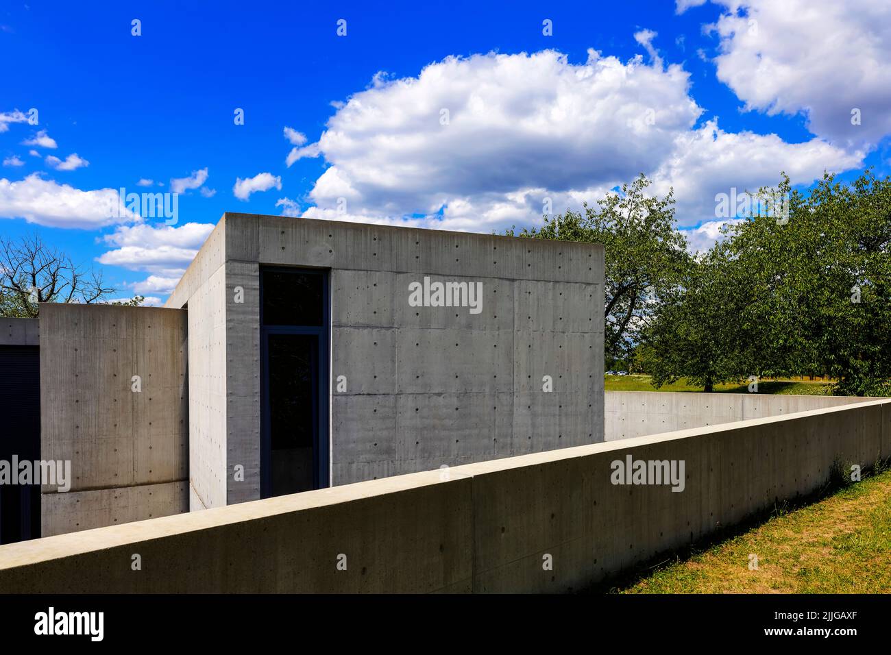 Conference Pavilion by architect Tadao Ando (Andos first building outside Japan), Vitra Campus in Weil am Rhein, Germany. Stock Photo