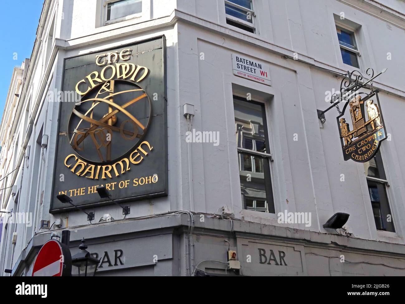 The Crown and two chairmen, in the heart of Soho, 31-32 Dean St, Greater, London, England, UK, W1D 3SB Stock Photo