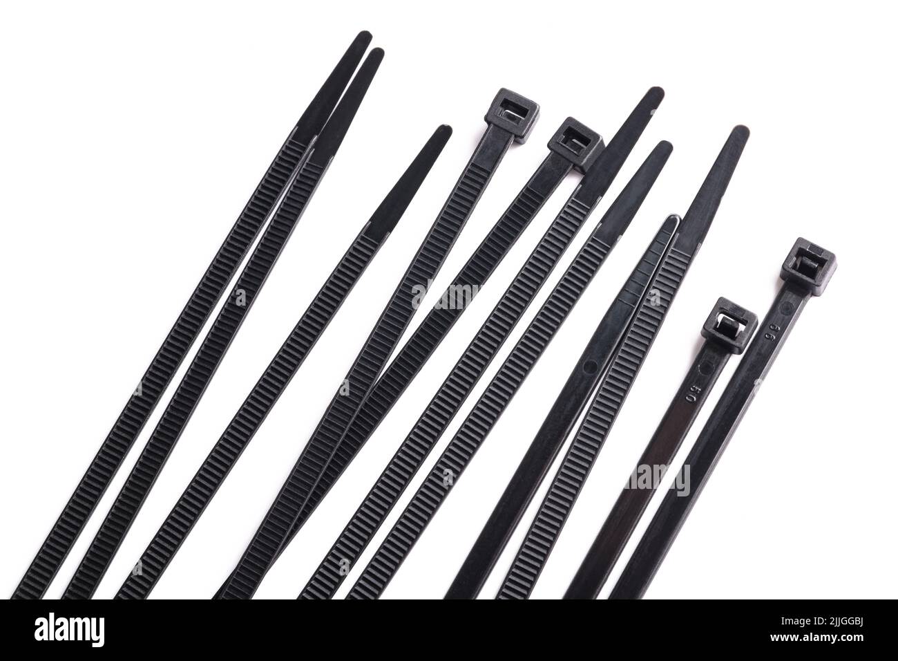 Multi-Purpose Self-Locking Nylon Cable Ties Cord Management Ties isolated on white Stock Photo