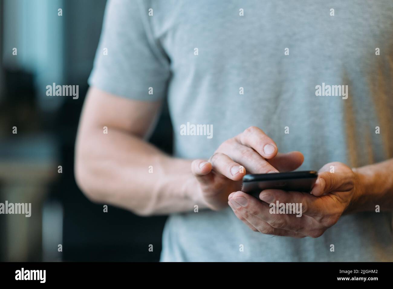 social media networking business man smartphone Stock Photo