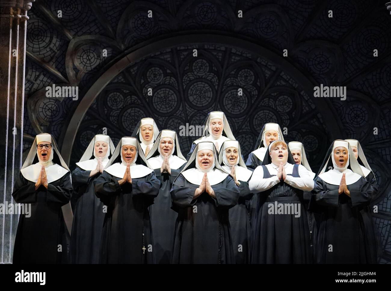 Actors performing in a preview ahead of the upcoming West End production for Sister Act The Musical at the Eventim Apollo, London. Picture date: Tuesday July 26, 2022. Stock Photo