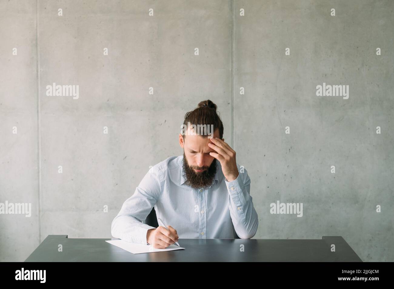 job application employment man writing test Stock Photo Alamy