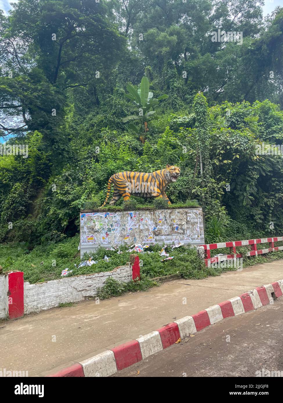 Royal bengal tiger statue at tigerpass, Chittagong,Bangladesh Stock