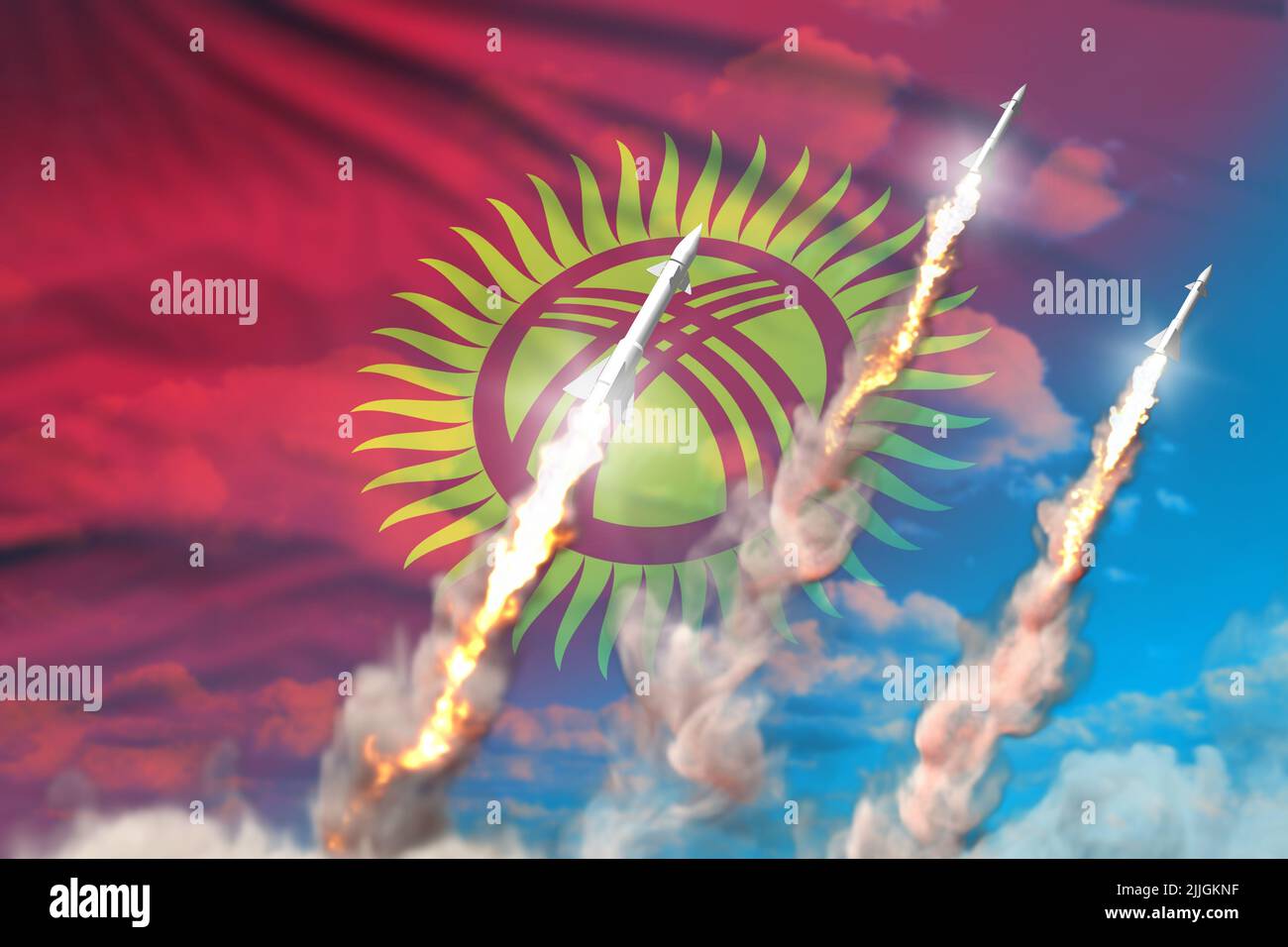 Kyrgyzstan ballistic missile launch - modern strategic nuclear rocket