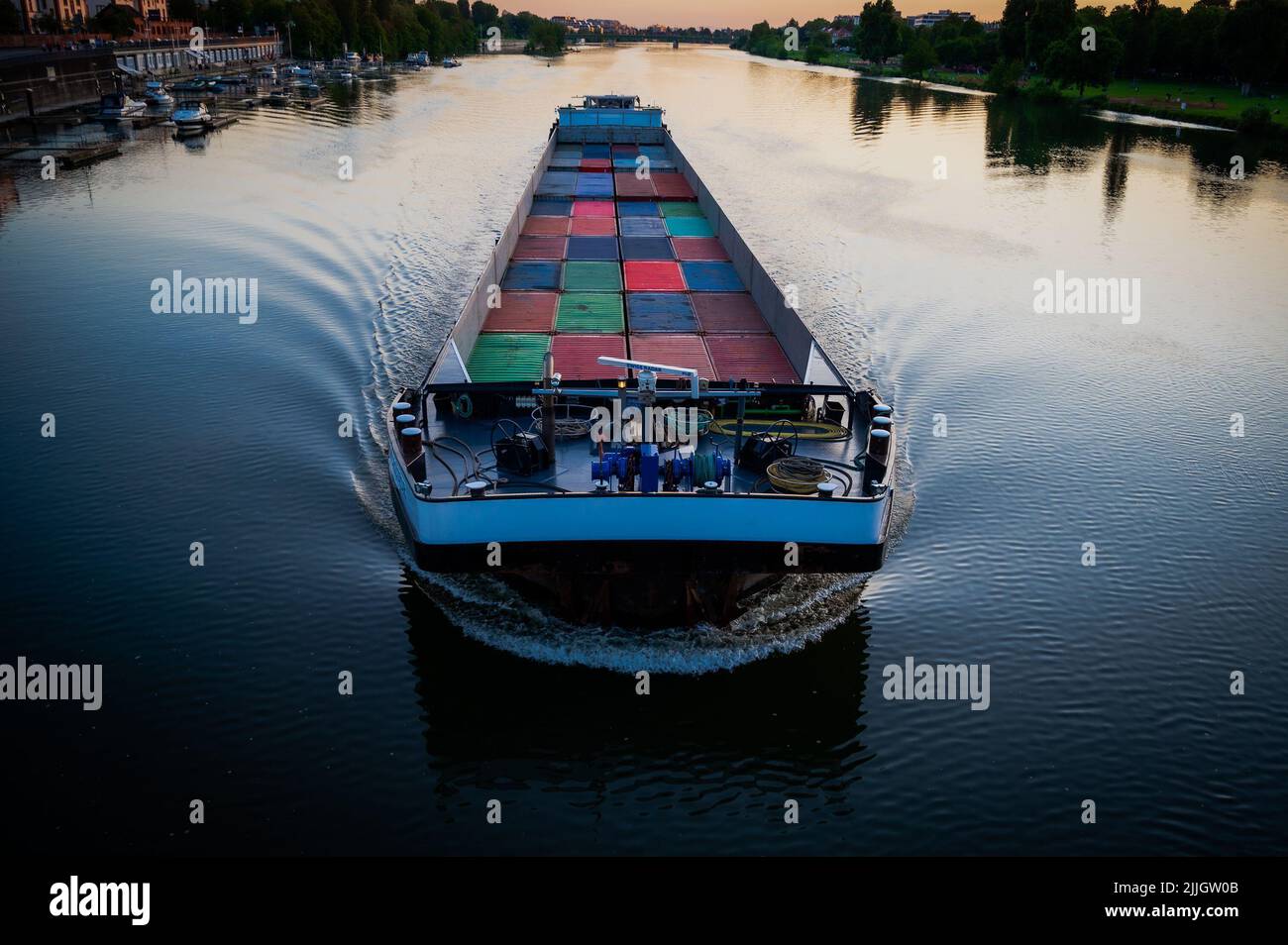 Aerial top view container ship hi-res stock photography and images - Alamy