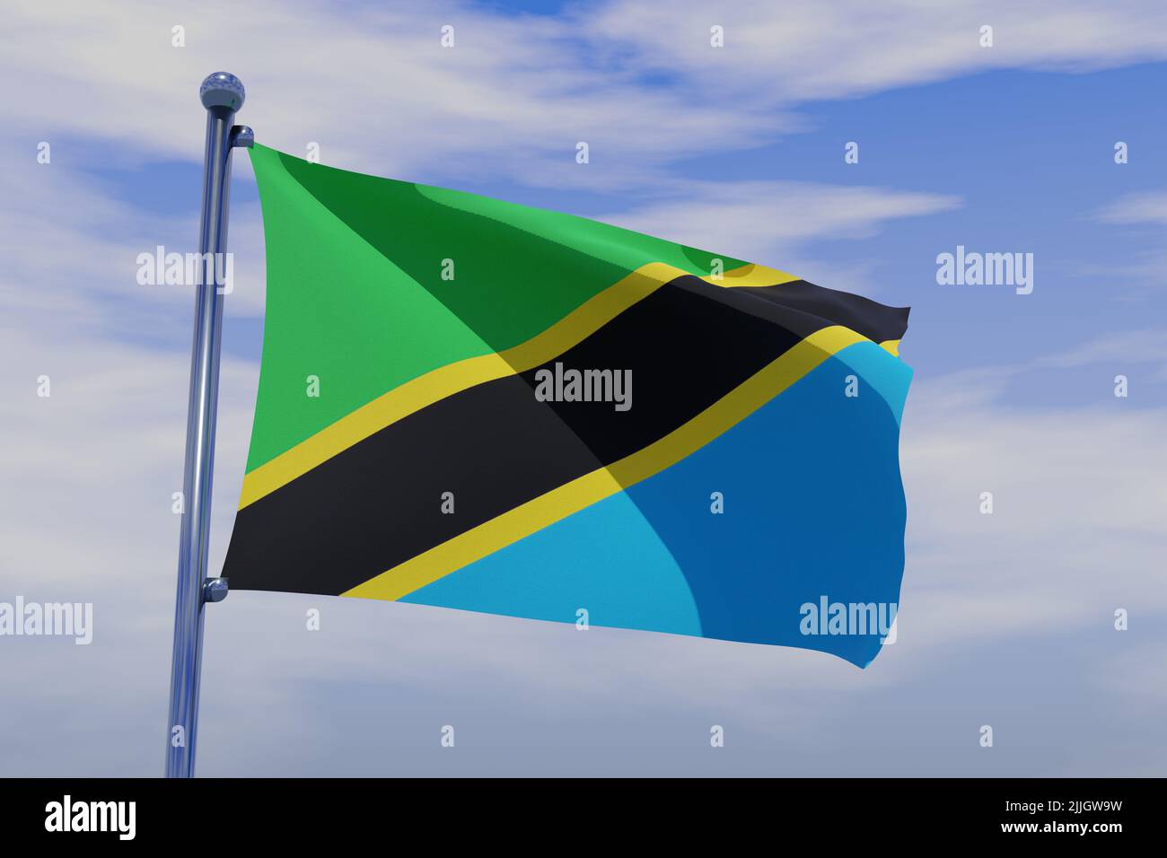Tanzania flag in wind waving hi-res stock photography and images - Alamy
