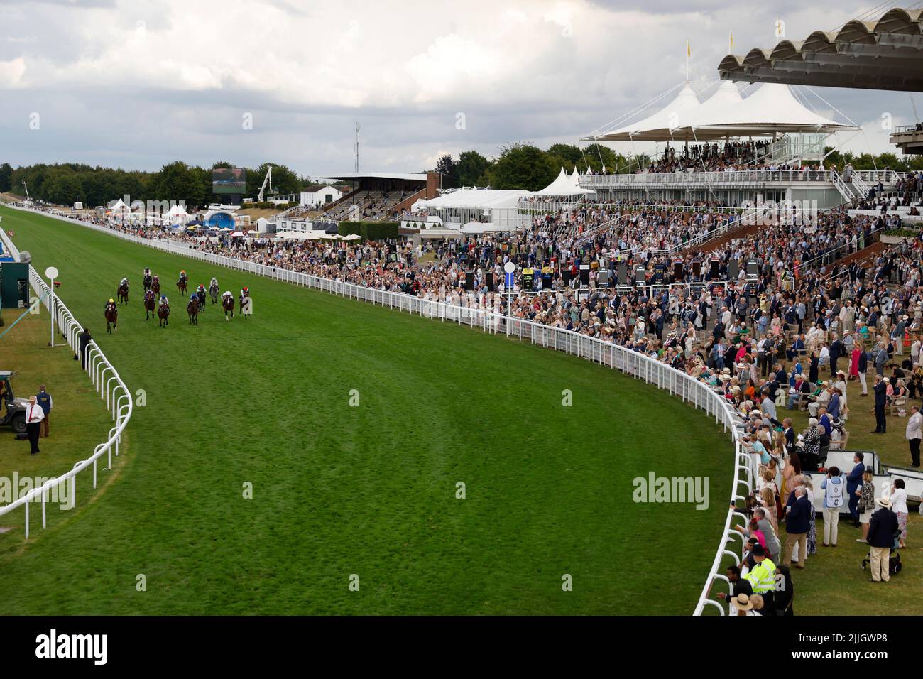 Crystal Caprice (left) ridden by jockey Ryan Moore on the way to winning  the Coral Beaten-By-A-Length Free Bet Fillies' Handicap on day one of the  Qatar Goodwood Festival 2022 at Goodwood Racecourse,