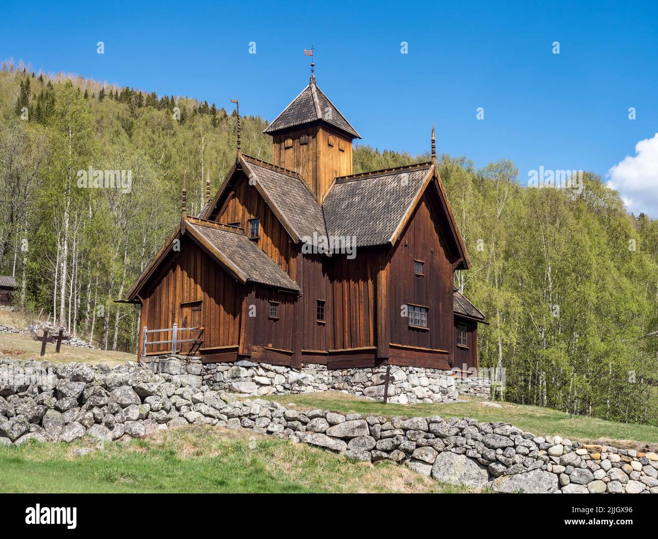 Uvdal stave church, Norway Stock Photo