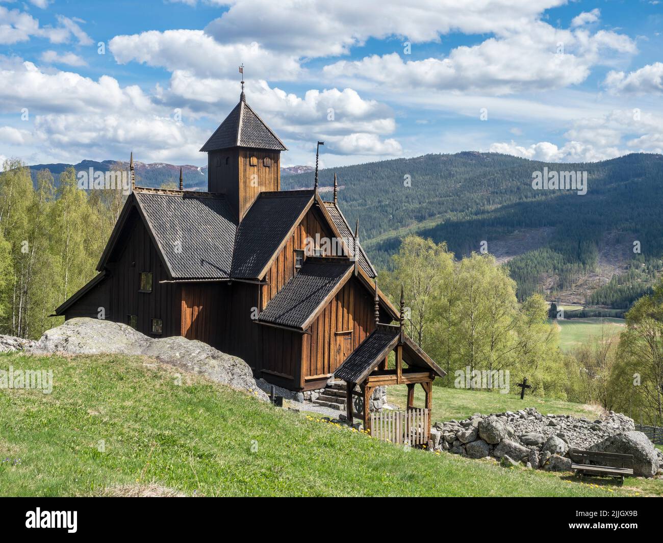 Uvdal stave church, Norway Stock Photo