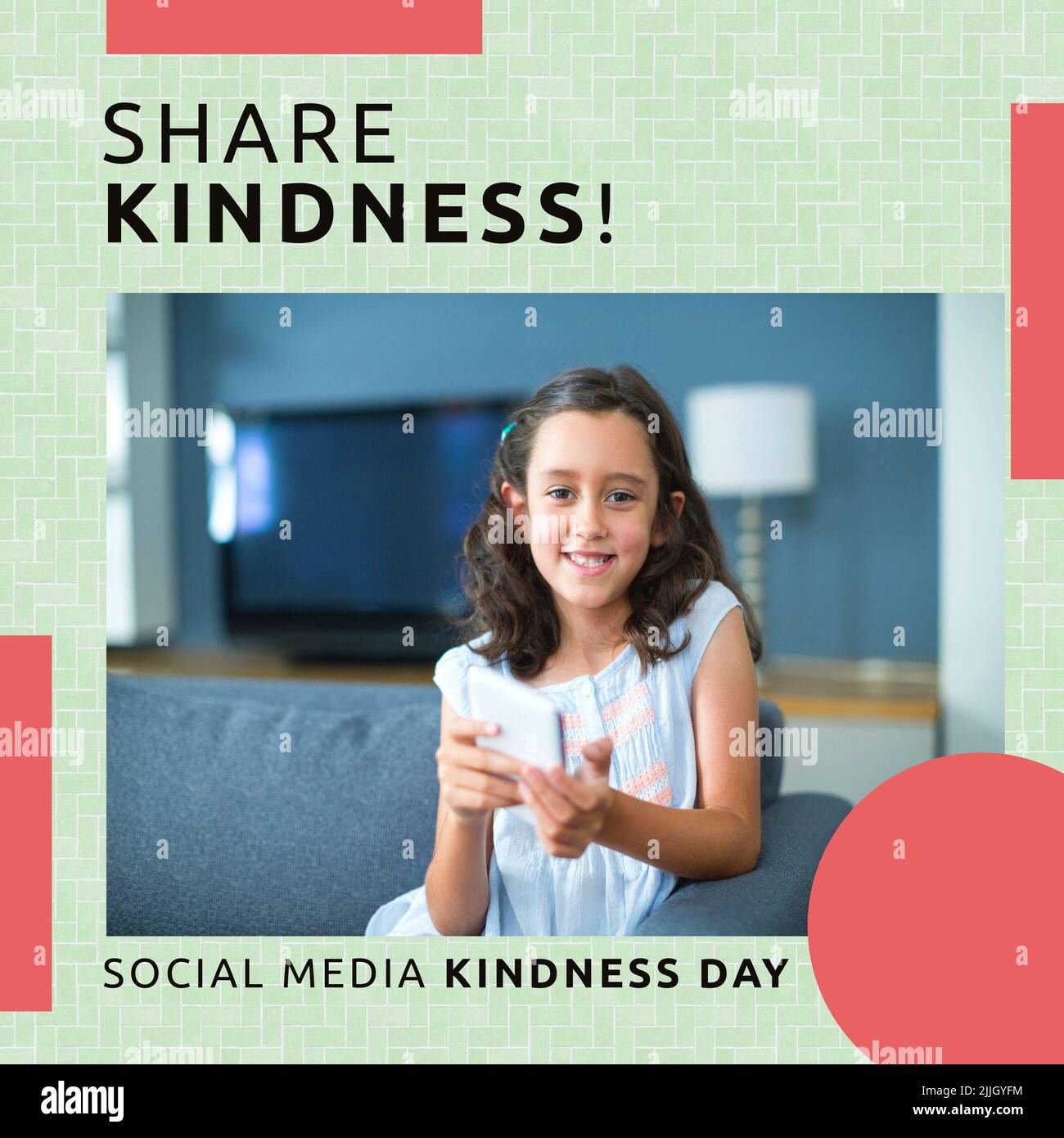 Composition of share kindness and social media kindness day text over ...