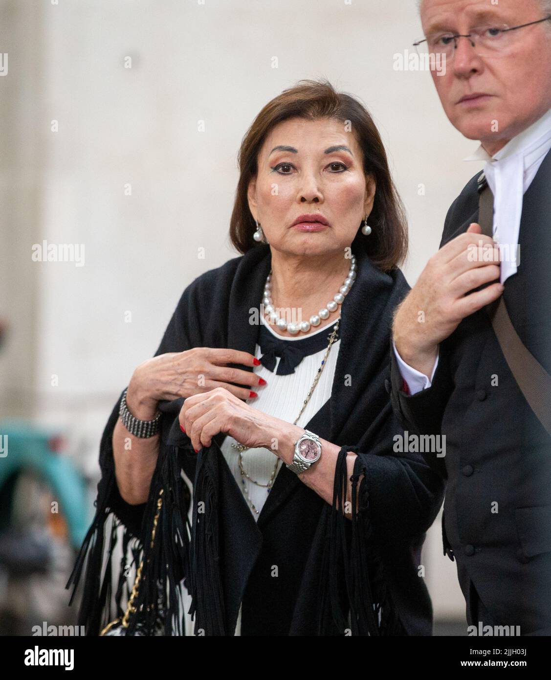 London, England, UK. 26th July, 2022. Lady HIROKO BARCLAY is seen leaving Royal Courts of Justice where the trial on the money row with her former husband Sir Frederick Barclay has been going on. (Credit Image: © Tayfun Salci/ZUMA Press Wire) Stock Photo