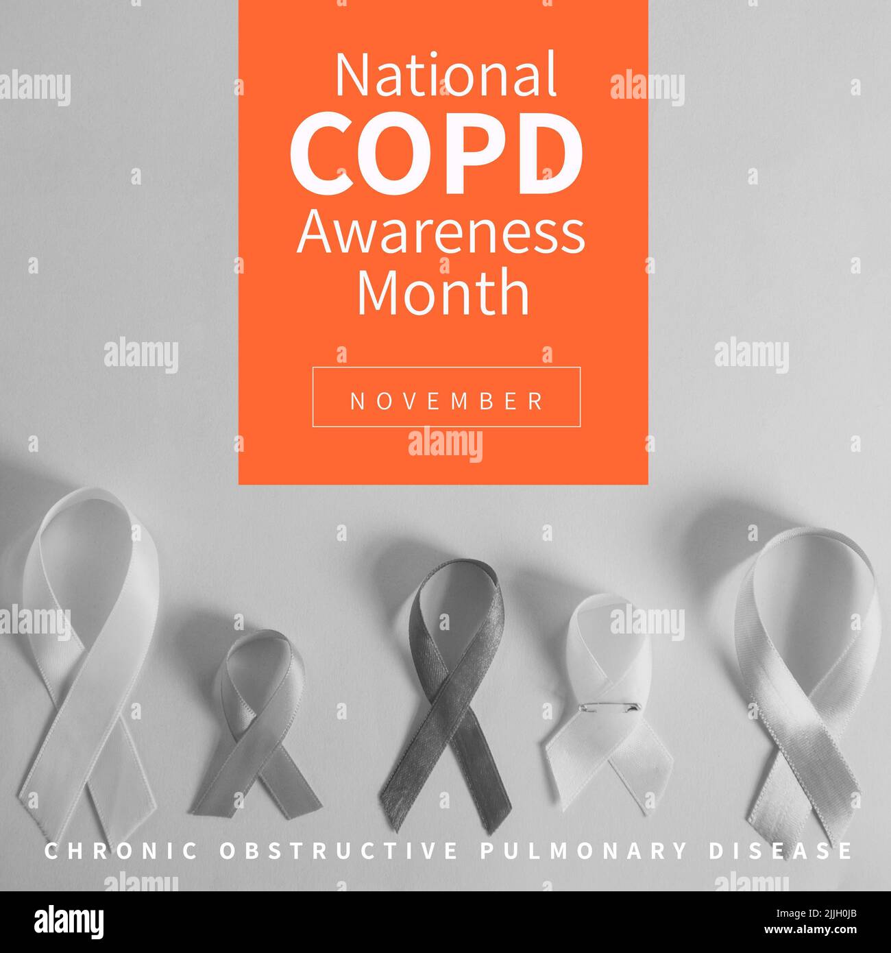 Composition of copd awareness month text over ribbons Stock Photo Alamy