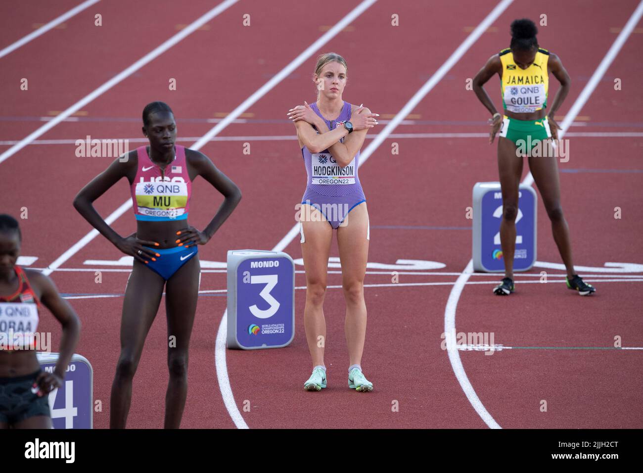 Keely Hodgkinson (GB&NI) competing in the women’s 800m final on day ten