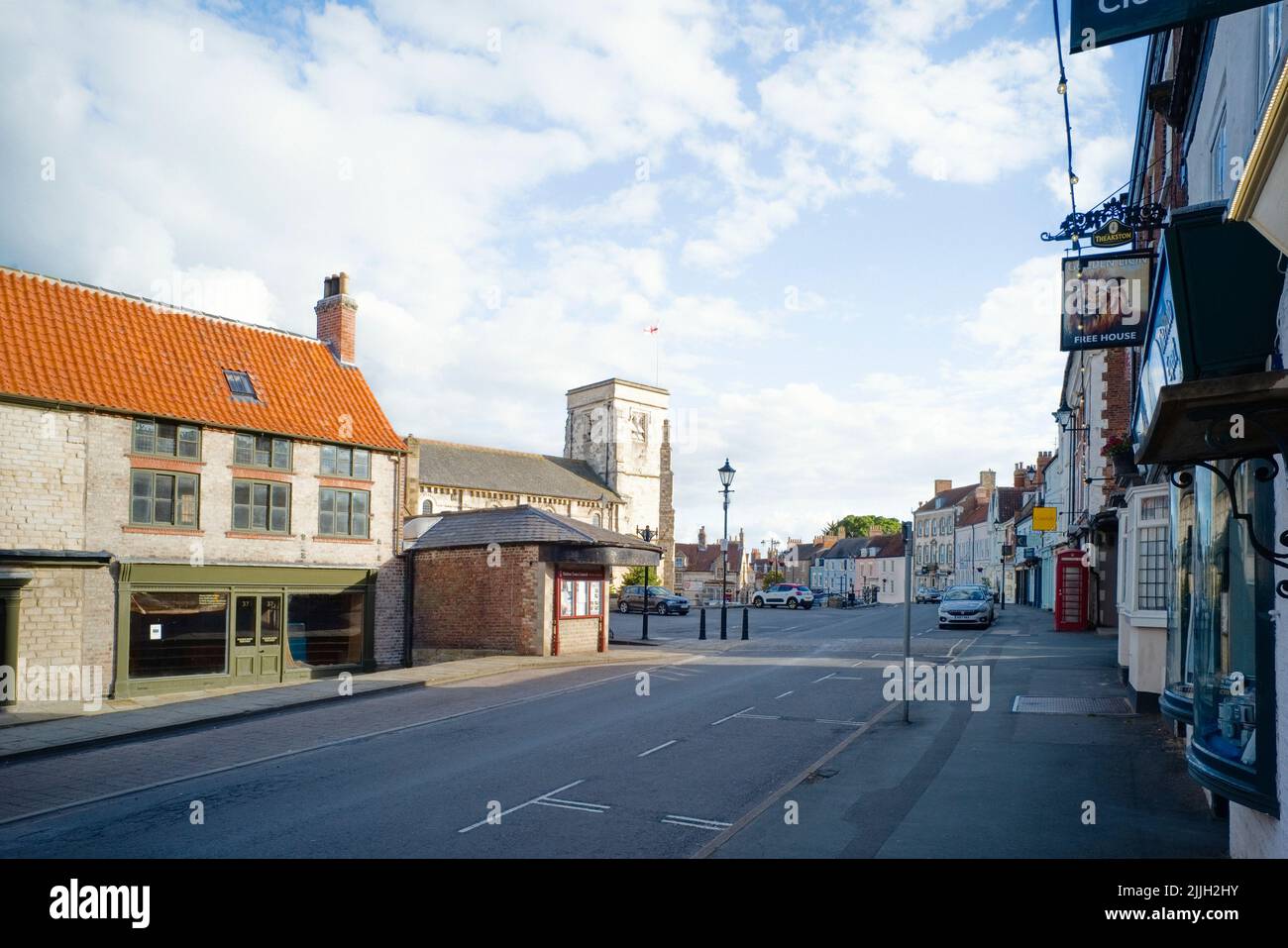 A quiet evening in the middle of Malton market town Stock Photo