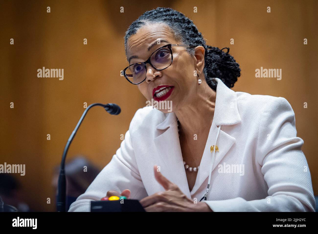 Gina K. Abercrombie-Winstanley, Chief Diversity and Inclusion Officer, U.S. Department of State, appears before a Senate Committee on Foreign Relations hearing to examine diversity, equity, inclusion, and accessibility in U.S. diplomacy and development, in the Dirksen Senate Office Building in Washington, DC, USA, on Tuesday, July 26, 2022. Photo by Rod Lamkey / CNP/ABACAPRESS.COM Stock Photo