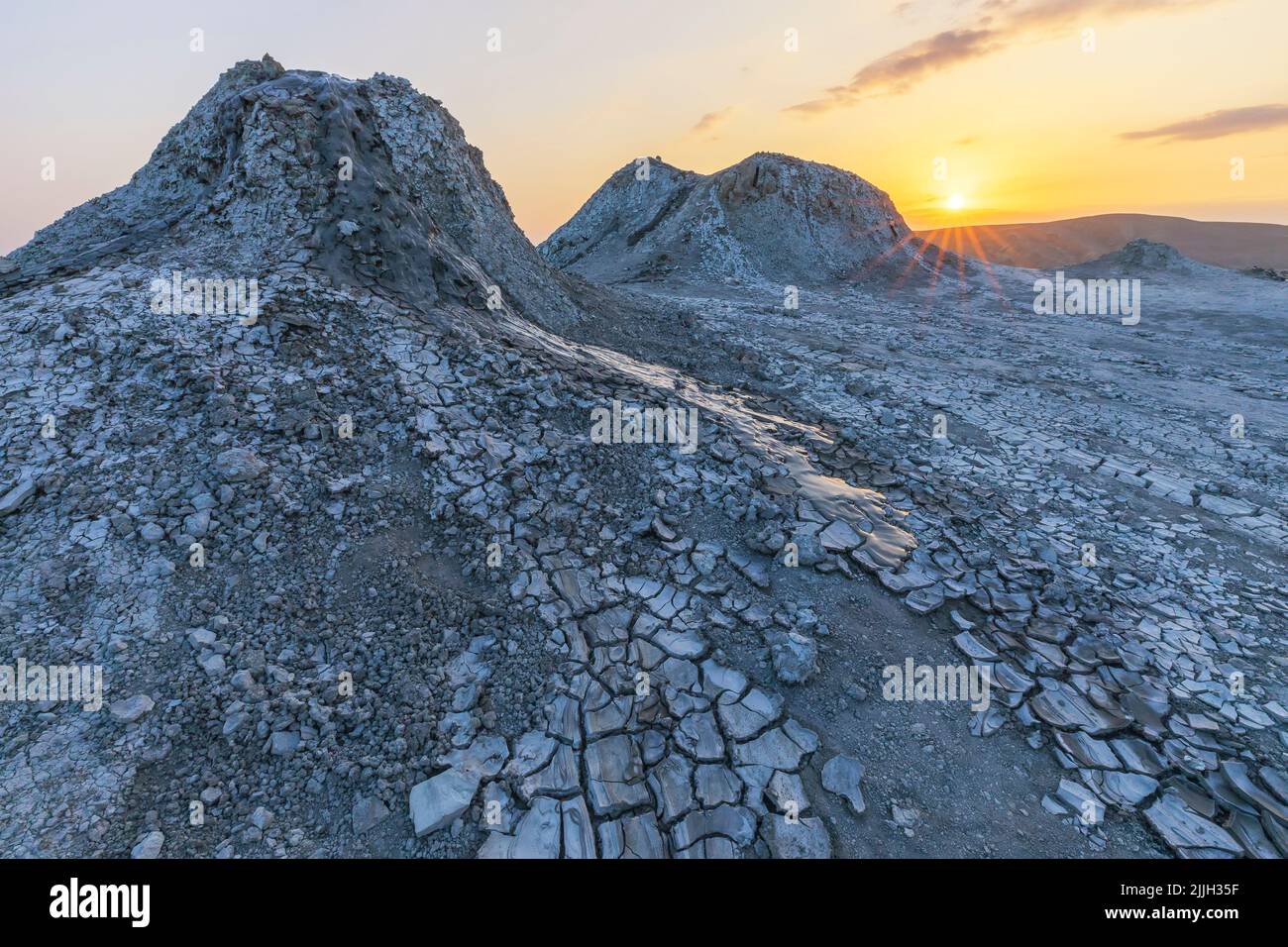 Mud volcanoes in the mountains of Gobustan Stock Photo - Alamy