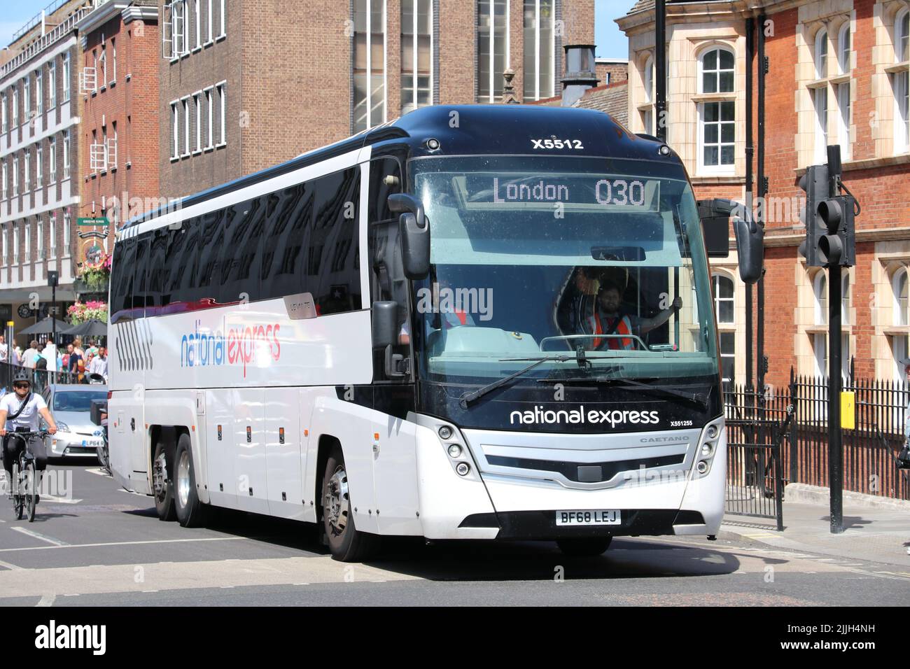 NATIONAL EXPRESS COACH IN LONDON Stock Photo