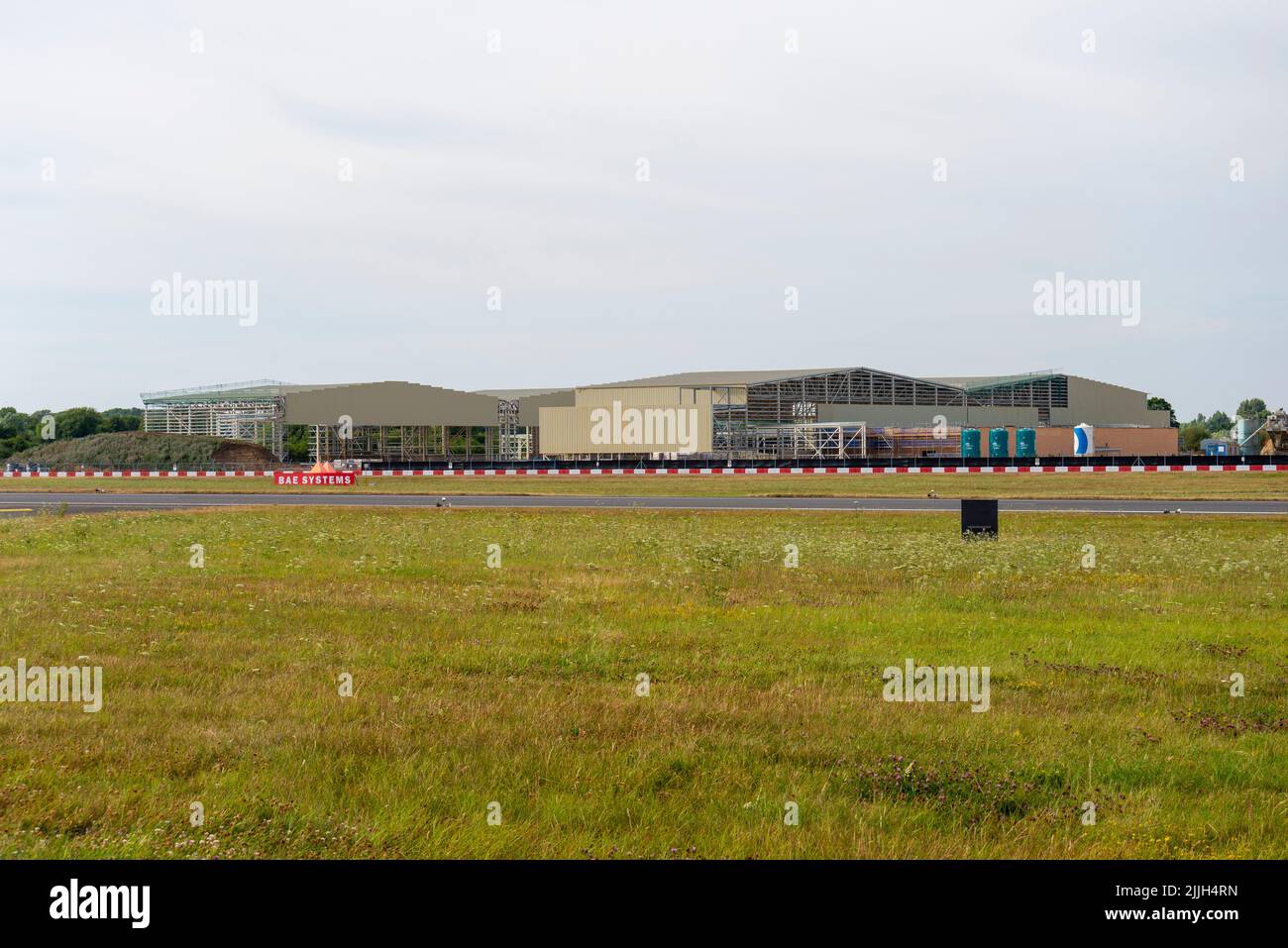 Hangar construction work underway to expand the facilities at RAF