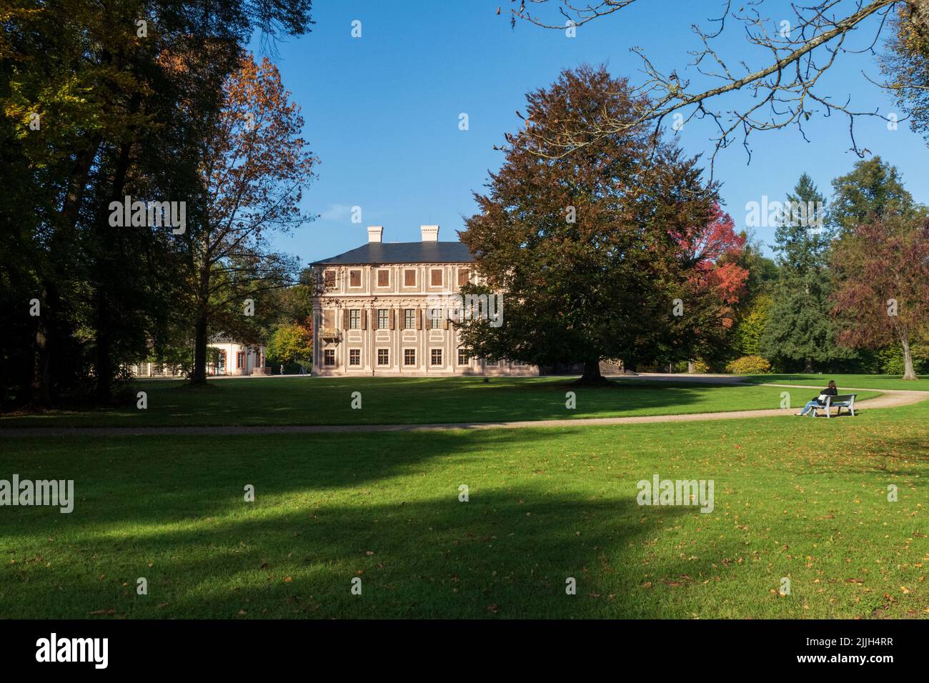 Historisches,  Schloss Favorite bei Förch, im öffentlichen,  Park Stock Photo