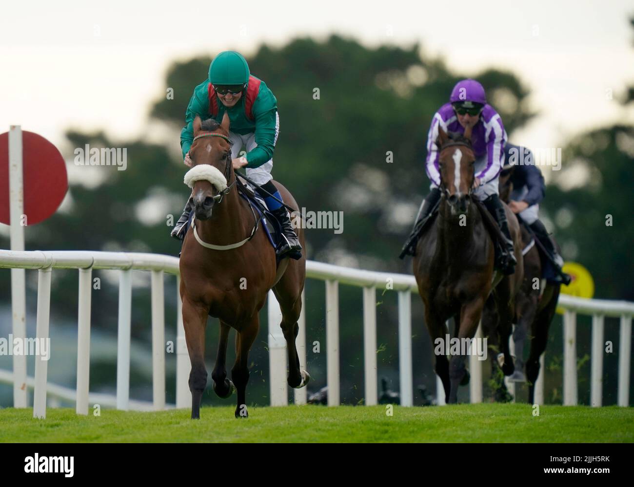 Tahiyra ridden by Chris Hughes wins the third race during day two of the Galway Races Summer Festival 2022 at Galway Racecourse in County Galway, Ireland. Picture date: Tuesday July 26, 2022. Stock Photo