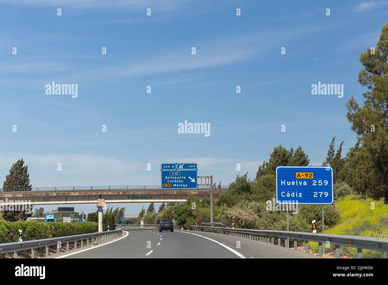 Spanish Motorways Spanish motorway sign, Spain Stock Photo - Alamy