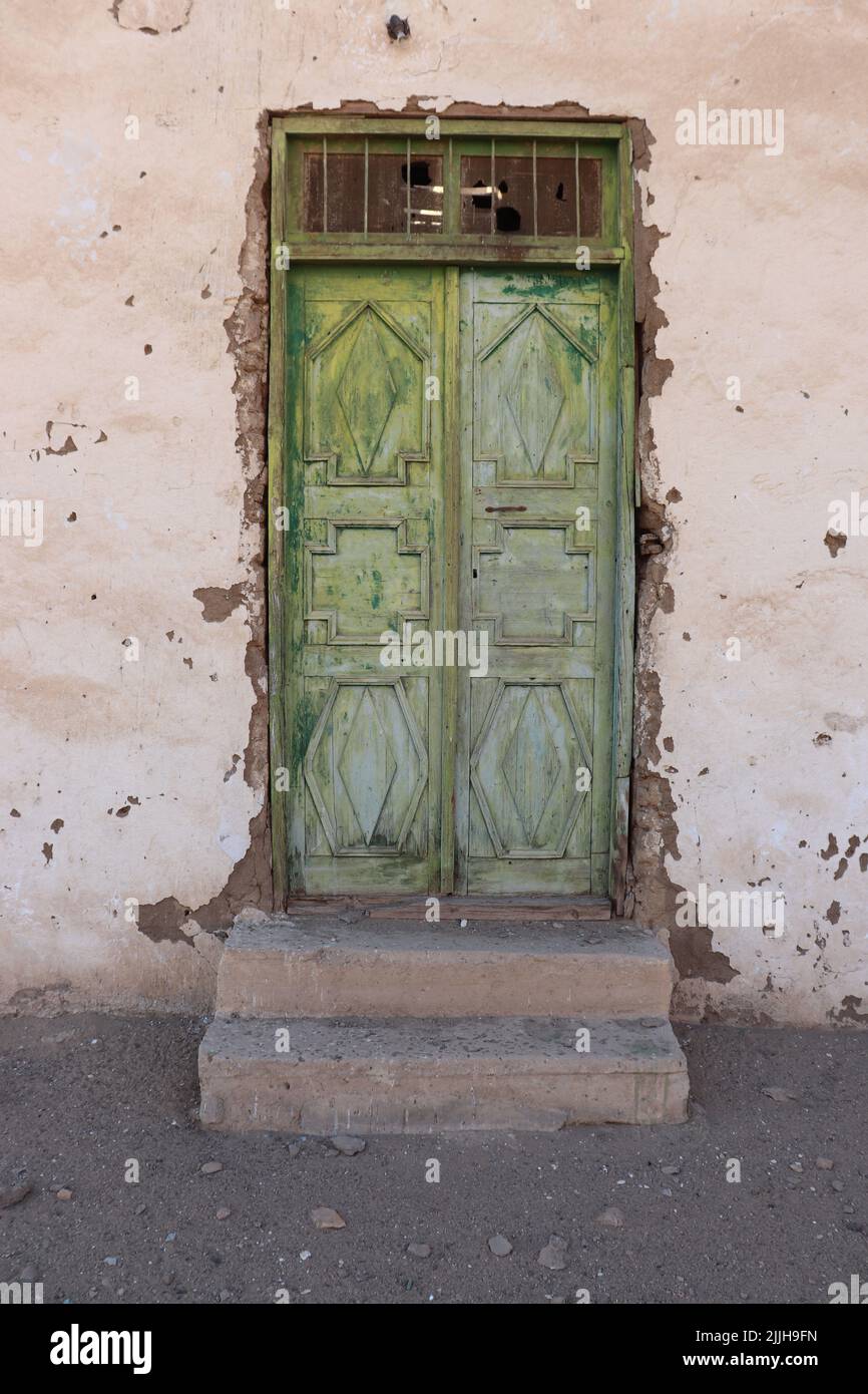 traditional nubian door at Heissa Island in Aswan Stock Photo