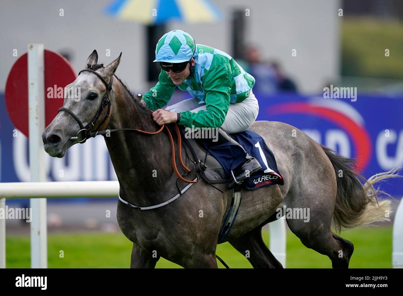 Clear Quartz, ridden by Gavin Ryan wins Caulfield Industrial Handicap during day two of the Galway Races Summer Festival 2022 at Galway Racecourse in County Galway, Ireland. Picture date: Tuesday July 26, 2022. Stock Photo