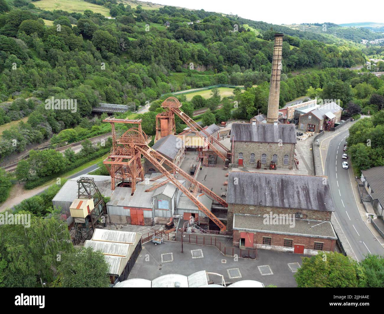 Porth, Rhondda July 2022 Aerial view of the Rhondda heritage Park