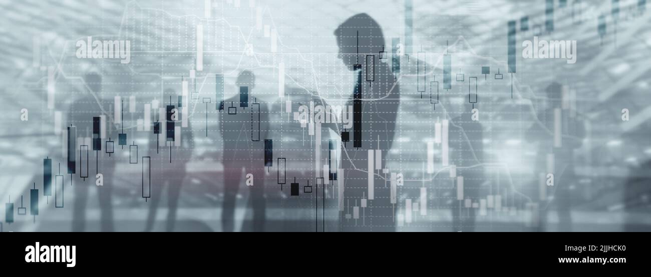 Economic growth graph chart. Double exposure mixed media Stock Photo ...