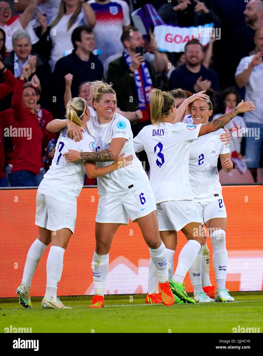 England's Lucy Bronze (right) Celebrates With Her Team-mates After ...