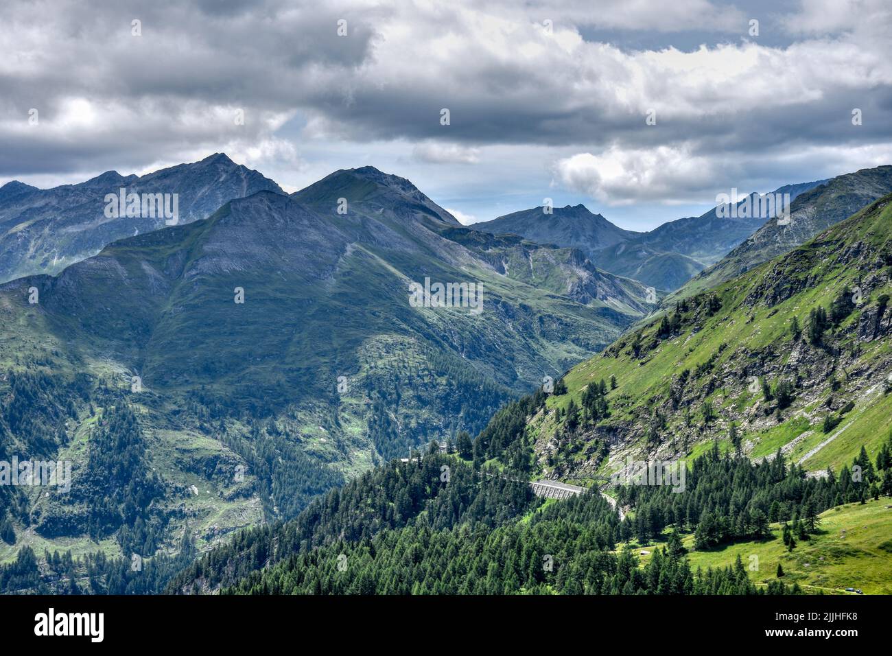 Großglockner, Hochalpenstraße, Glocknerstraße, Glocknergruppe, Nationalpark, Hohe Tauern, Alpenhauptkamm, Zentralalpen, Großglockner-Hochalpenstraße, Stock Photo