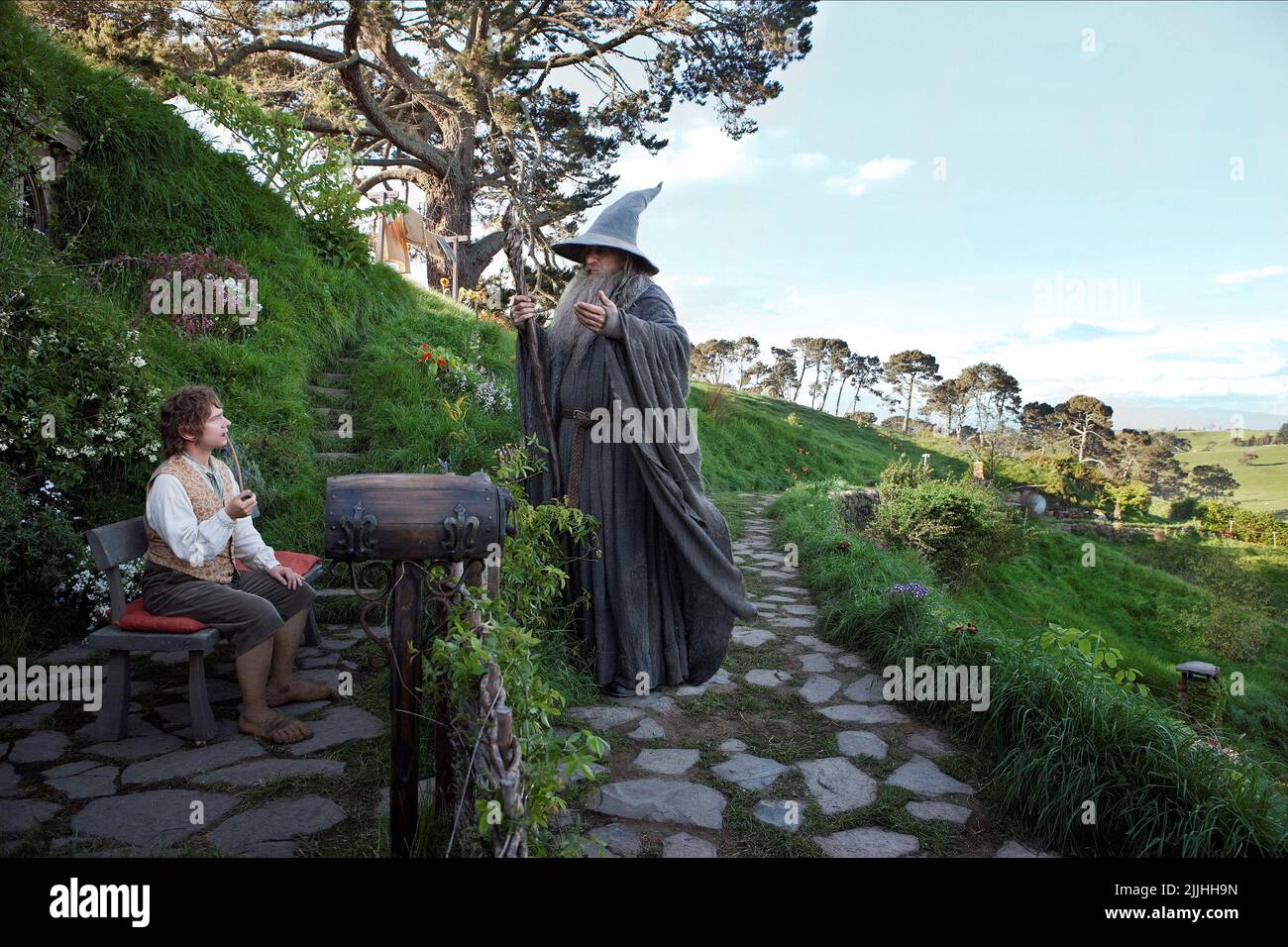 MARTIN FREEMAN, IAN MCKELLEN, THE HOBBIT: AN UNEXPECTED JOURNEY, 2012 Stock Photo