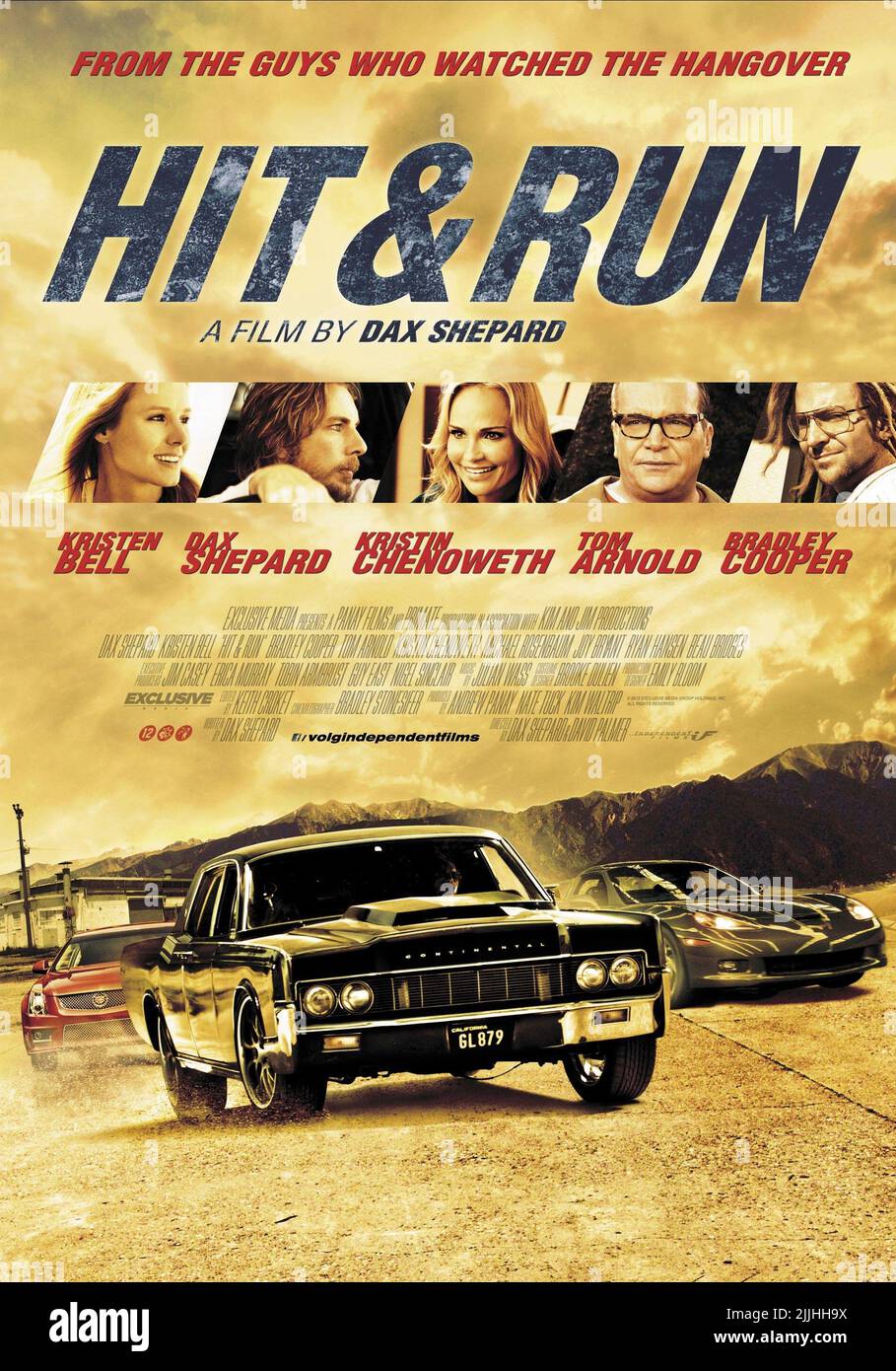 KRISTEN BELL, DAX SHEPARD, KRISTIN CHENOWETH, TOM ARNOLD, BRADLEY COOPER POSTER, HIT AND RUN