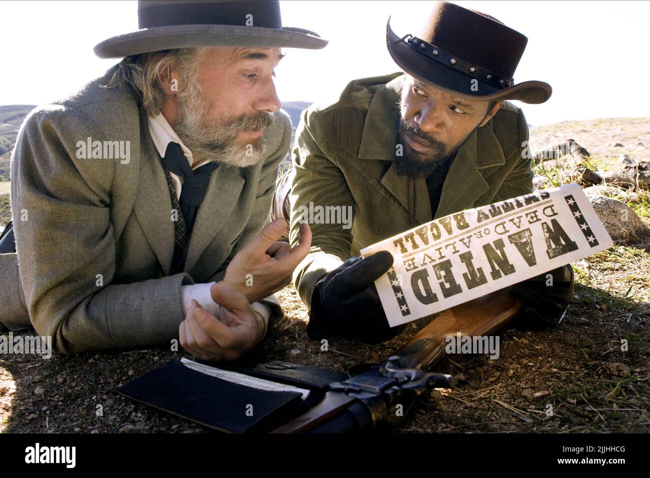 CHRISTOPH WALTZ, JAMIE FOXX, DJANGO UNCHAINED, 2012 Stock Photo