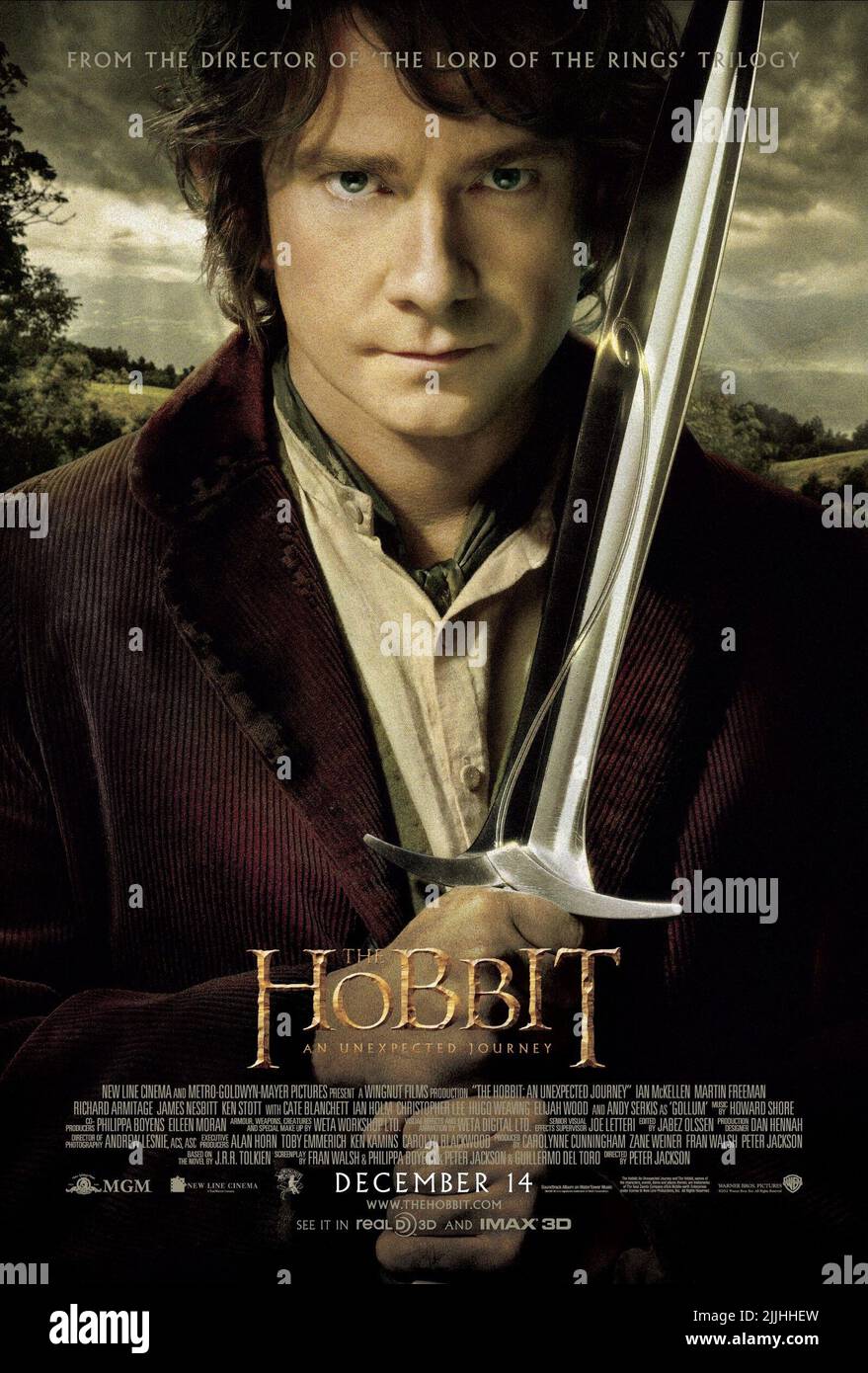 MARTIN FREEMAN POSTER, THE HOBBIT: AN UNEXPECTED JOURNEY, 2012 Stock Photo