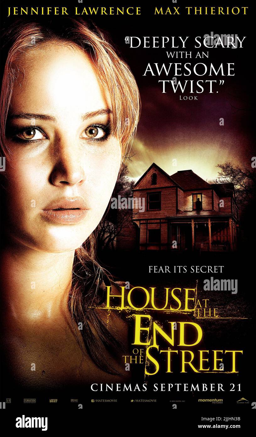 JENNIFER LAWRENCE POSTER HOUSE AT THE END OF THE STREET 2012 Stock Jennifer lawrence poster house at the end of the street 2012 stock